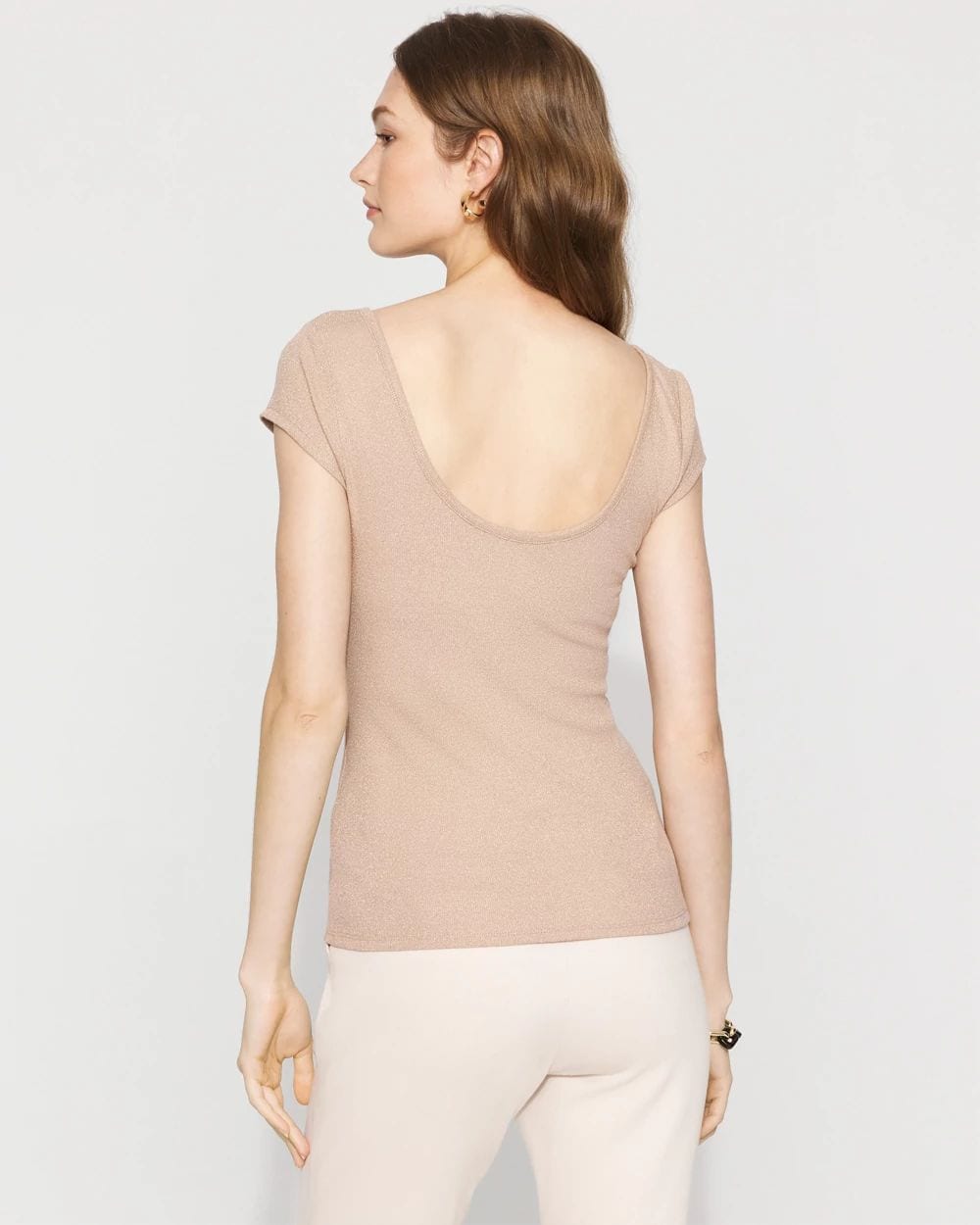 WHBM FORME™ Ribbed Stretch Metallic Tee