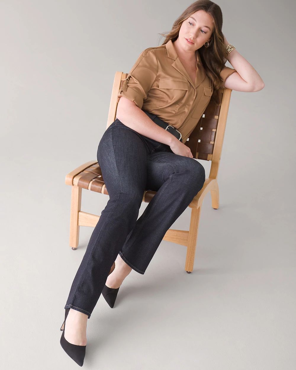 Curvy High-Rise Skinny Flare Jeans