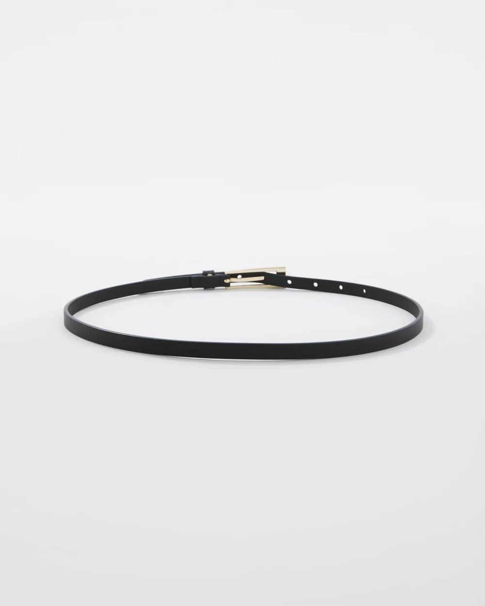 Rectangular Gold-Tone Buckle Belt