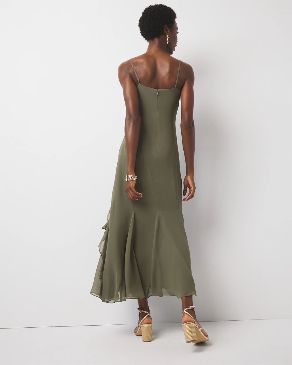 Ruffle Slip Maxi Dress