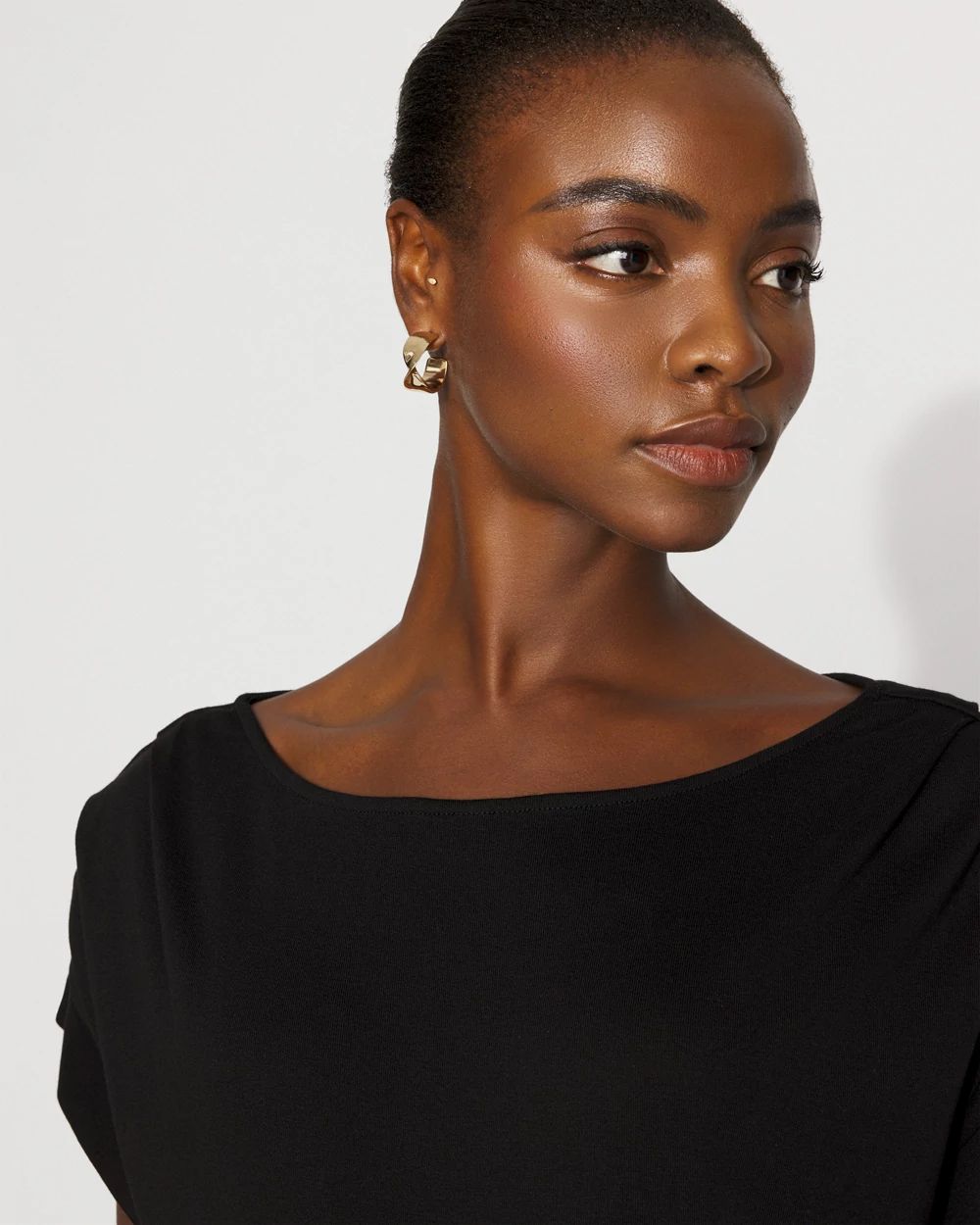 Pleated Cap Sleeve Tee