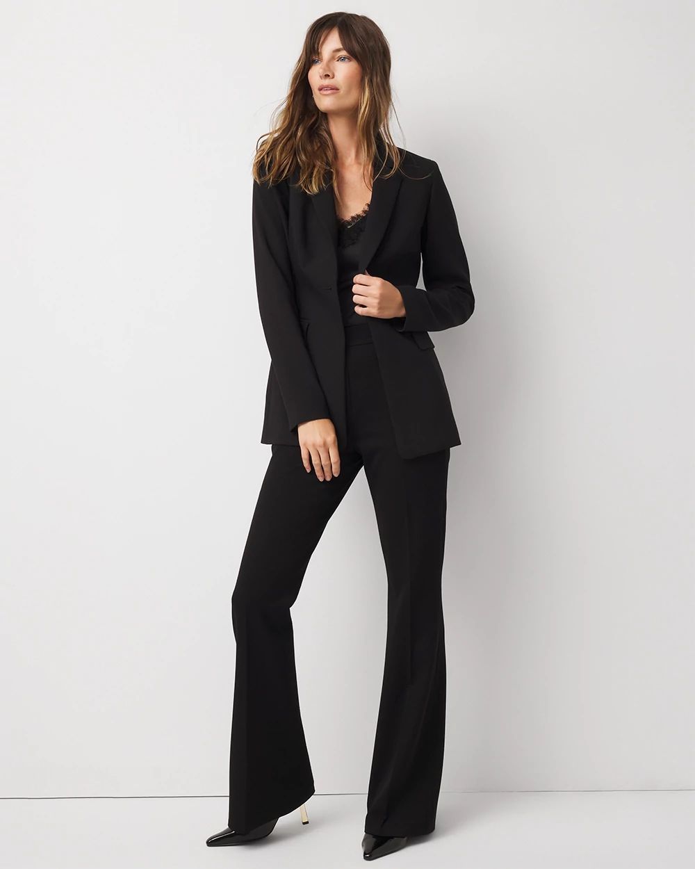 Belted One-Button Blazer