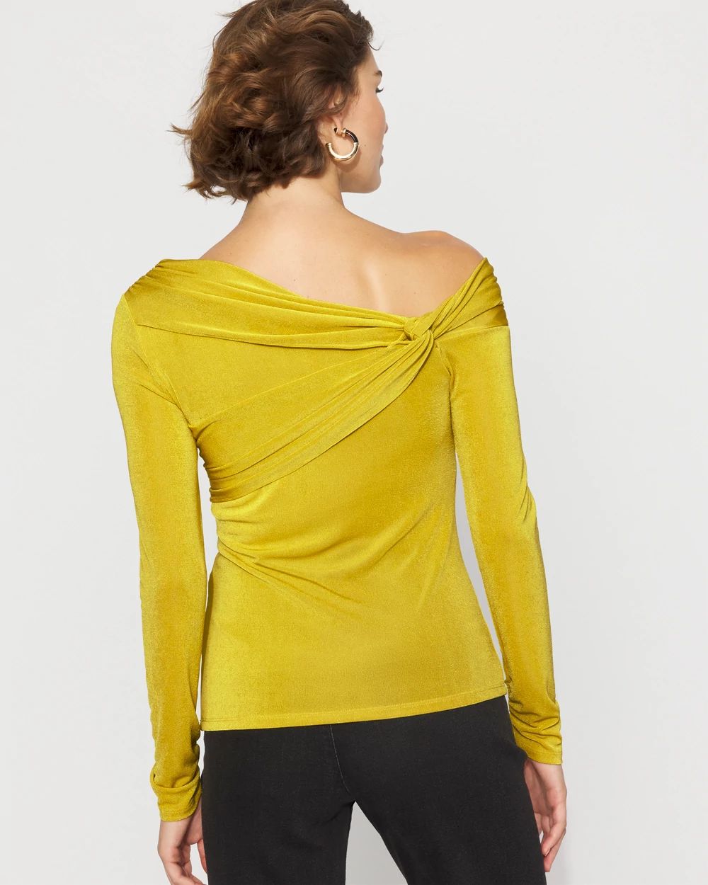 Draped Jersey Top with Twist Details