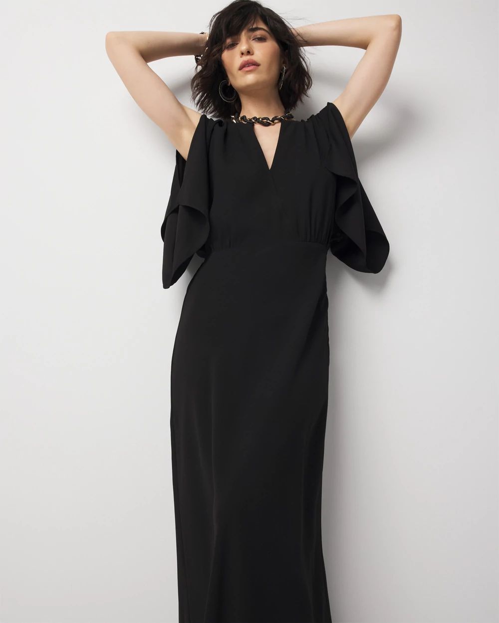 Kimono Sleeve Crepe Gown