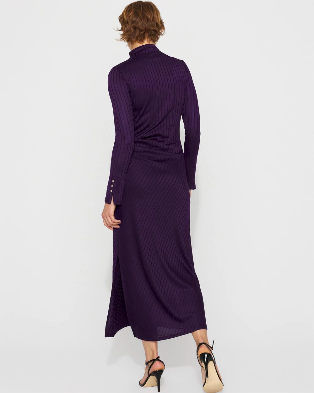 Petite Ribbed Long Sleeve Maxi Dress