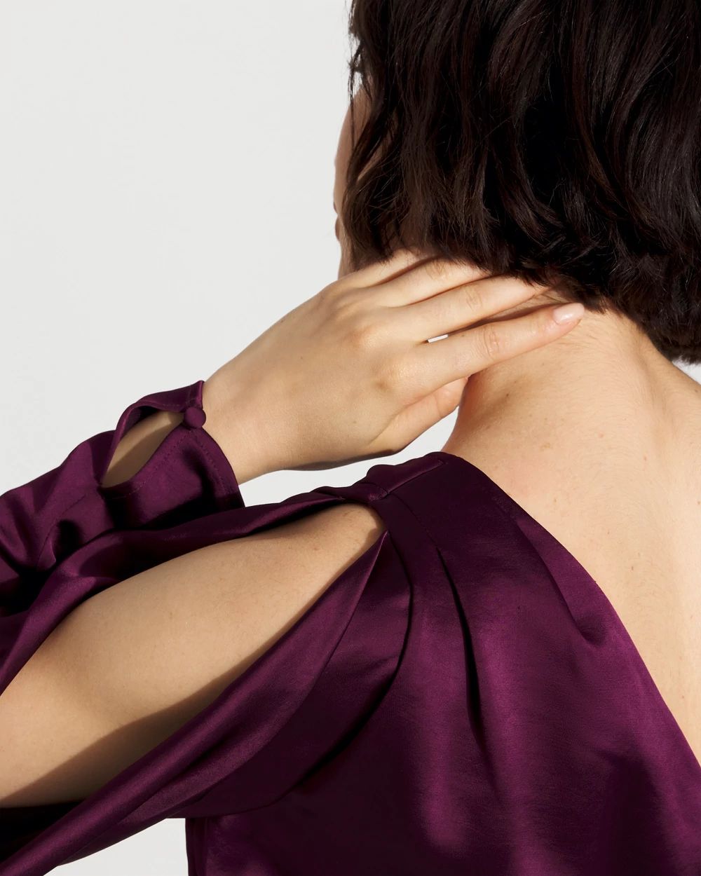 One-Shoulder Satin Blouse