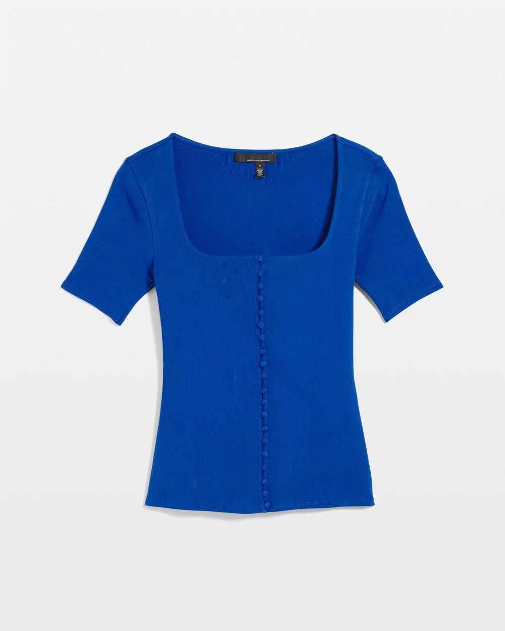 WHBM FORME™ Ribbed Stretch Button Tee