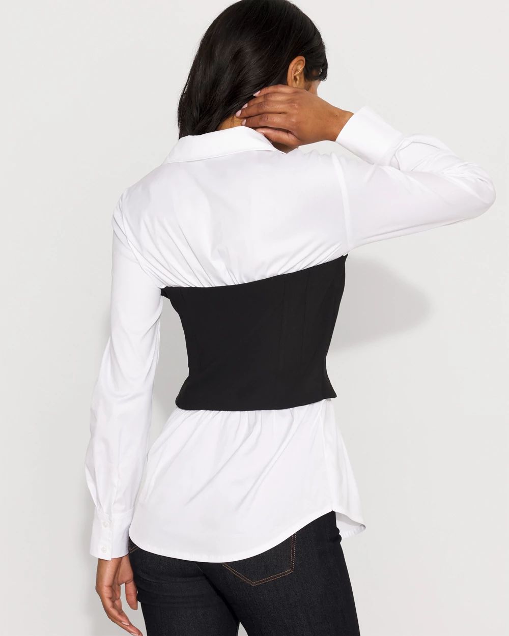 Ponte Bustier + Poplin Shirt