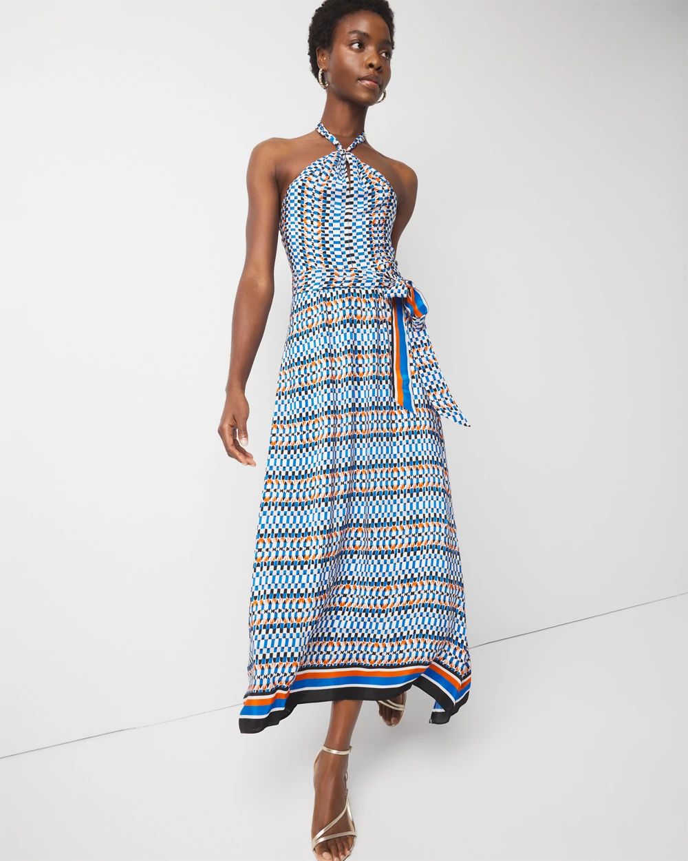 Halter Tie-Waist Maxi Dress