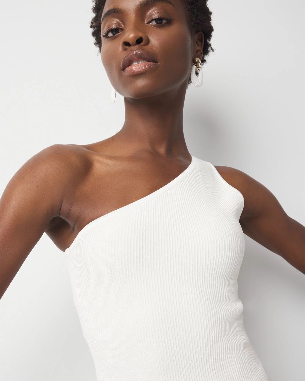 WHBM FORME™ Sculpt Stretch One Shoulder Sweater