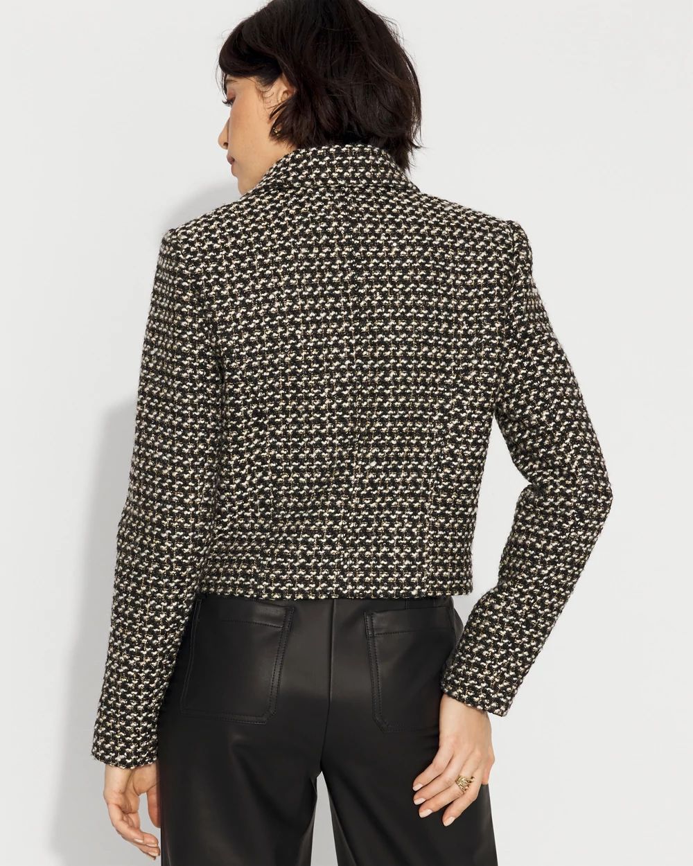 Metallic Tweed Moto Jacket
