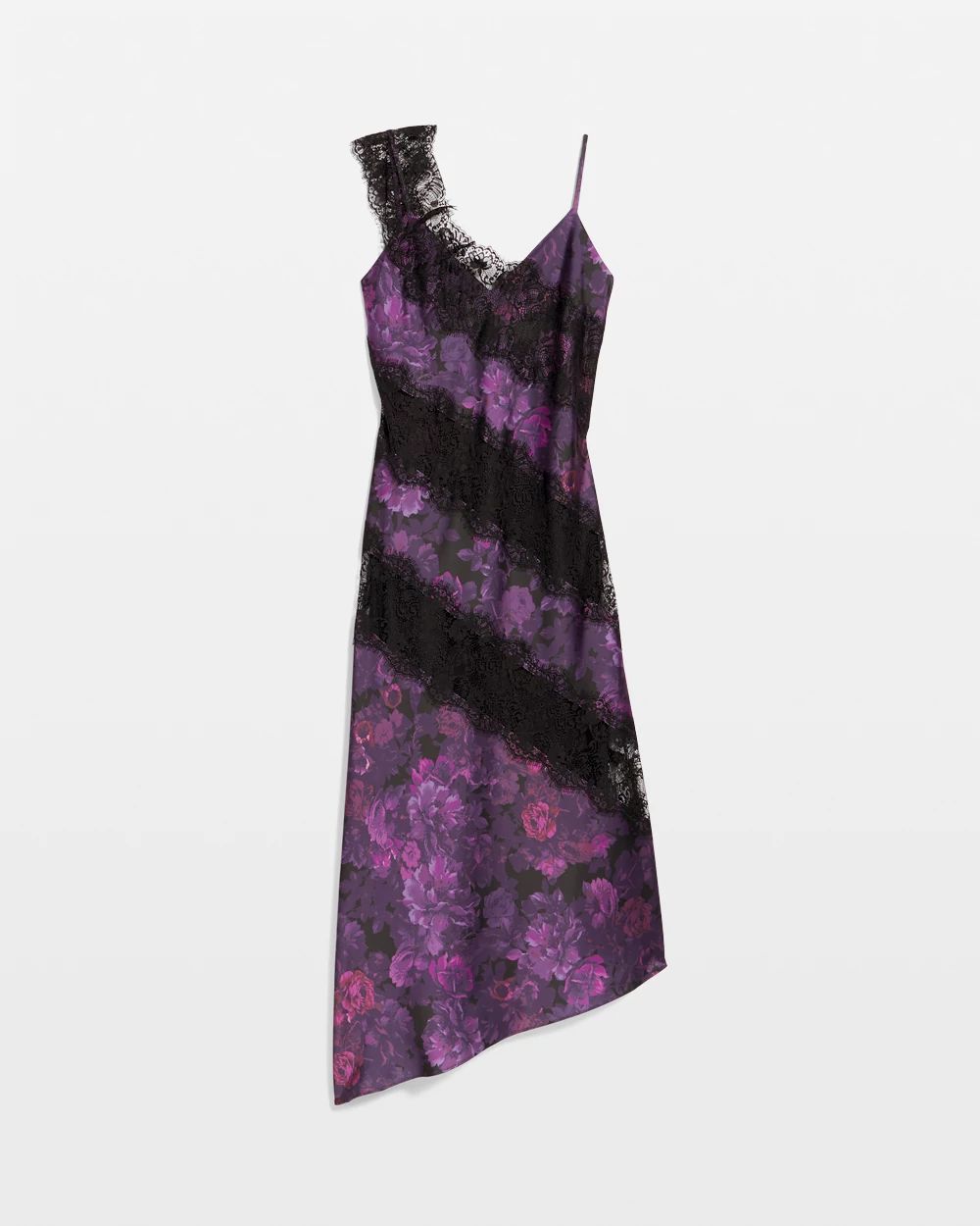 Petite Satin + Lace Slip Dress