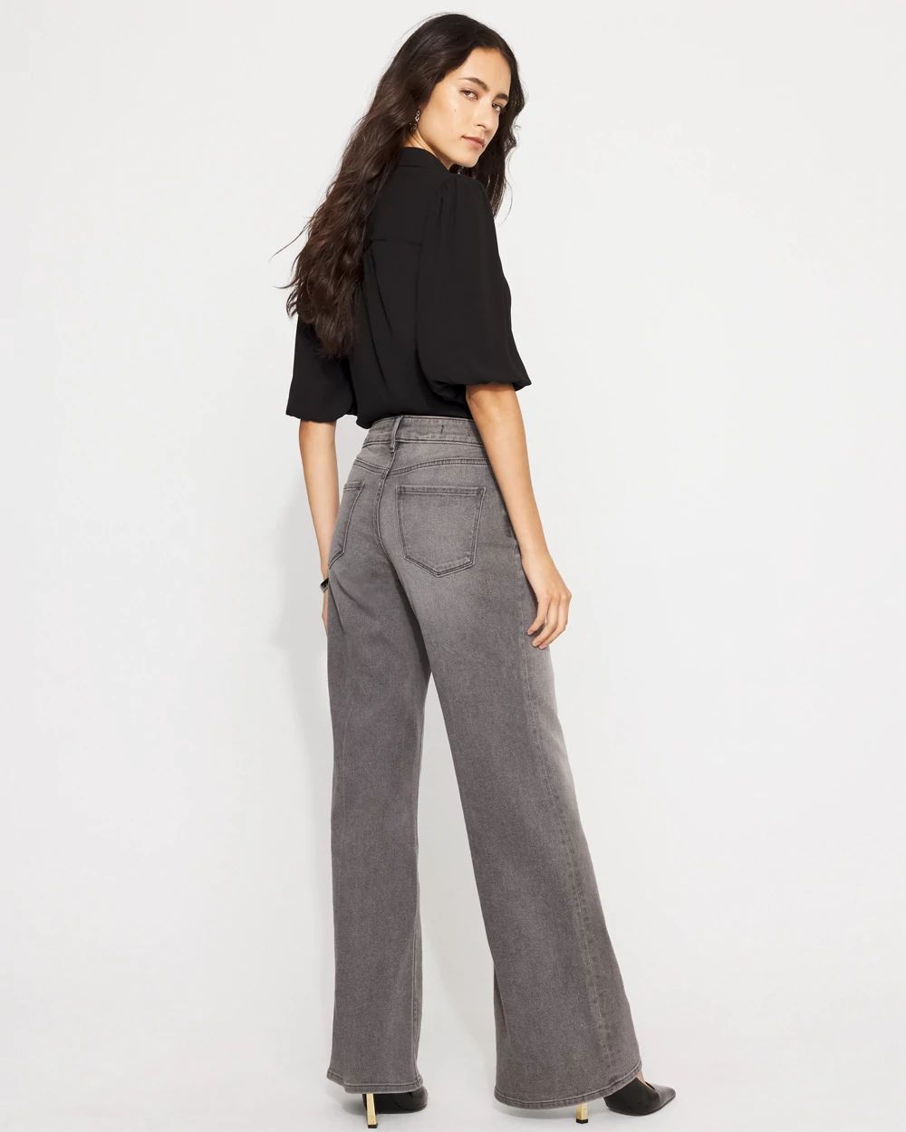 Mid Rise Wide Leg Jean