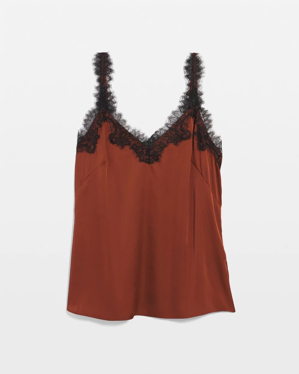 Lace Trimmed Satin Camisole