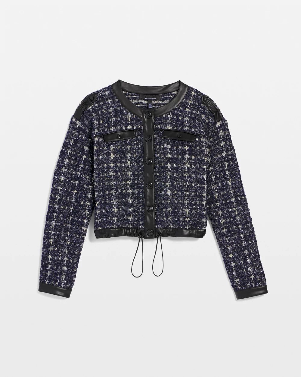 Cropped Tweed Sweater Jacket