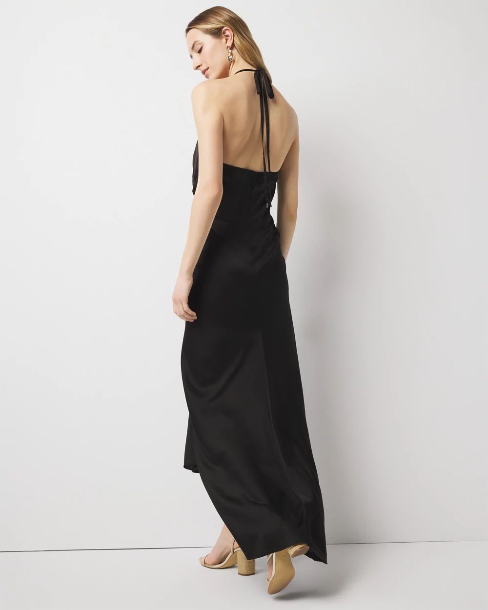 Satin Halter Maxi Dress