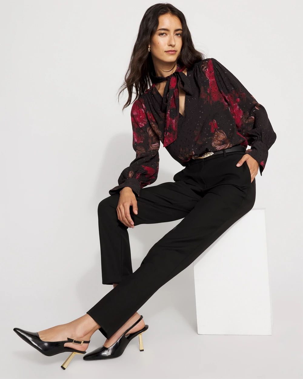 High-Rise Elle Slim Ankle Pant