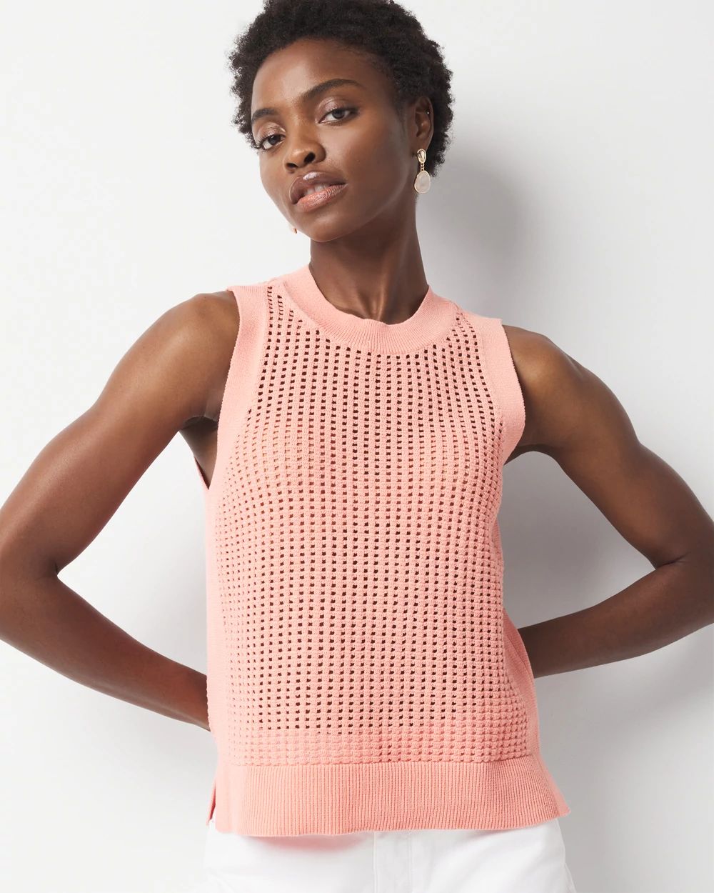 Sequin Shimmer Sweater Tank Top