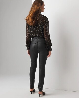 High-Rise Coated Skinny Jeans click to view larger image.