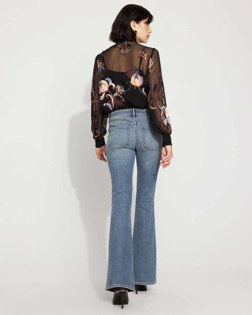 High-Rise Novelty Waistband Flare Jean