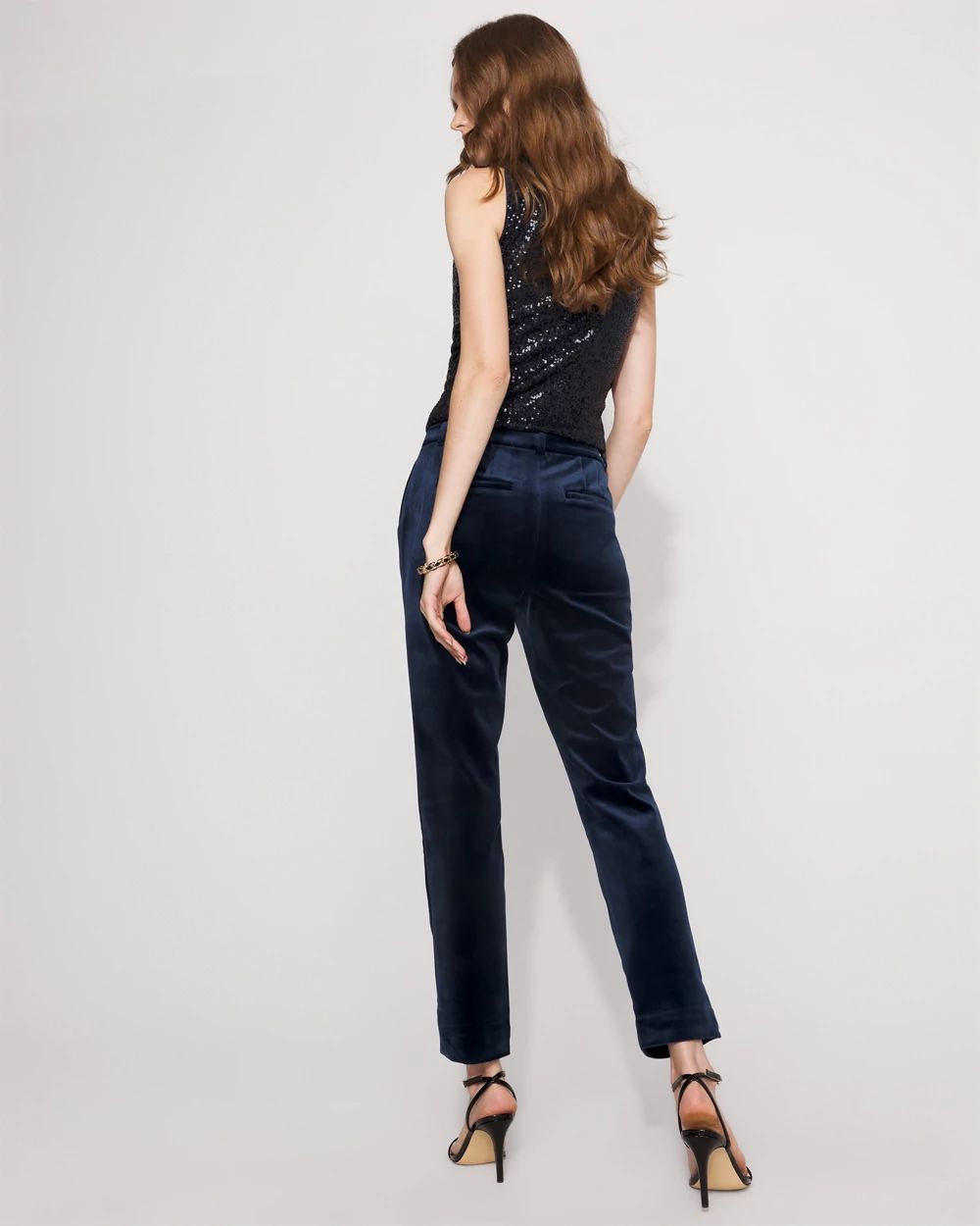 Elle Velvet Slim Ankle Pant