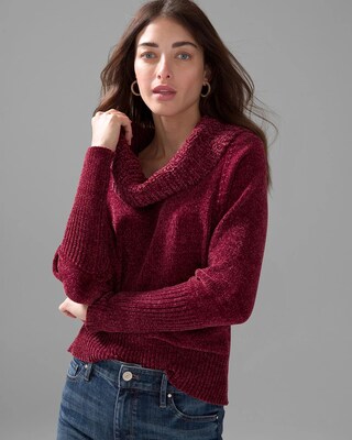 Cowl Neck Chenille Sweater