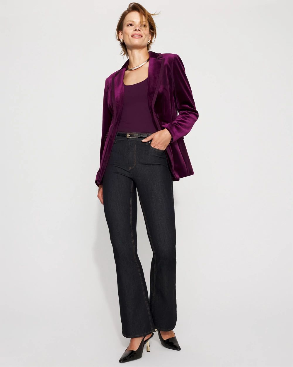 WHBM® One-Button Velvet Blazer