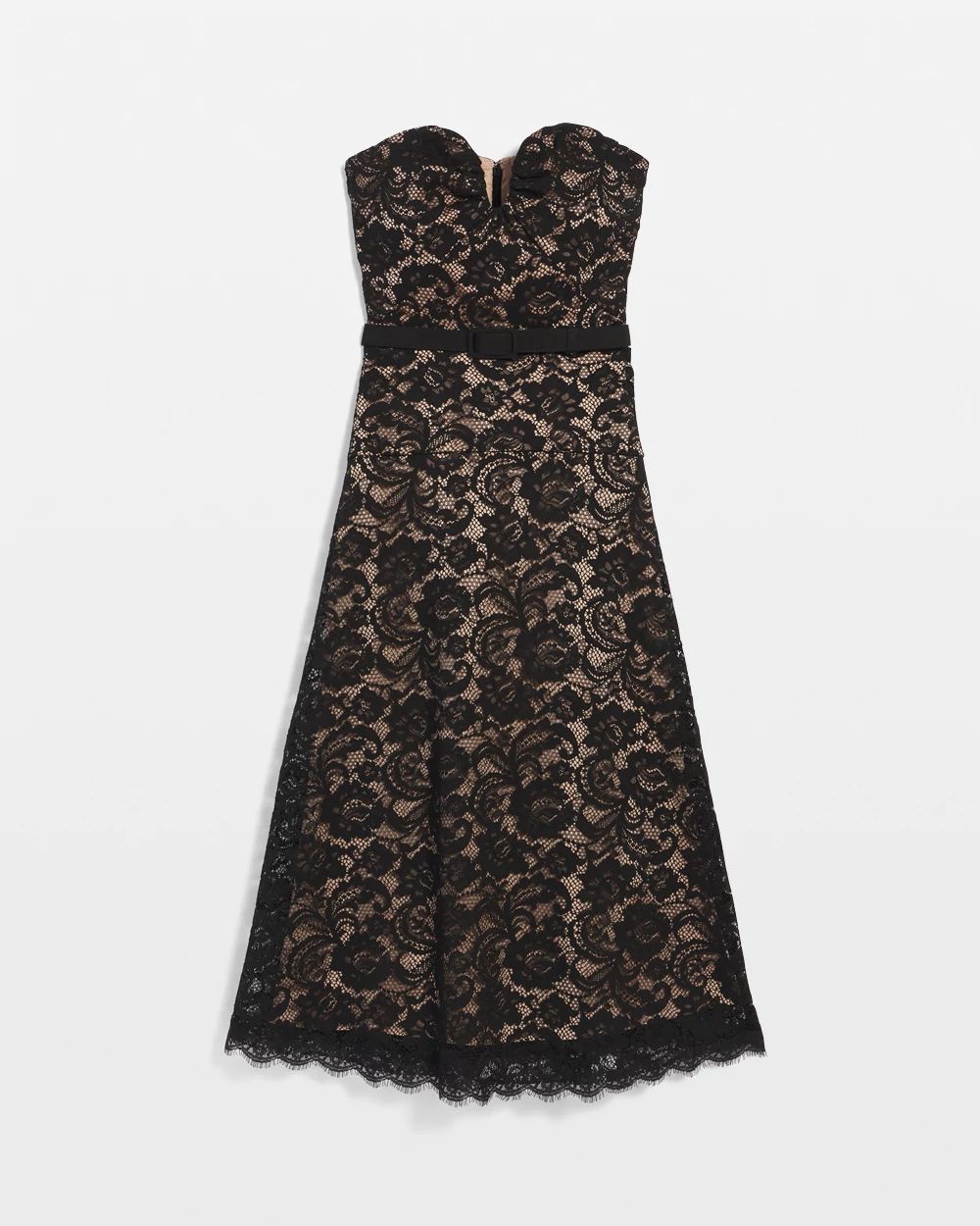 Strapless Lace Midi Dress