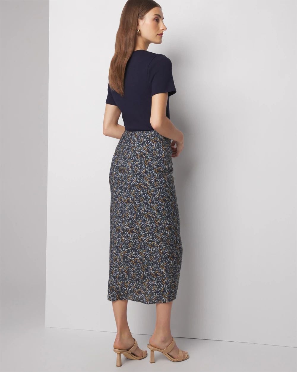 Draped Printed Skirt