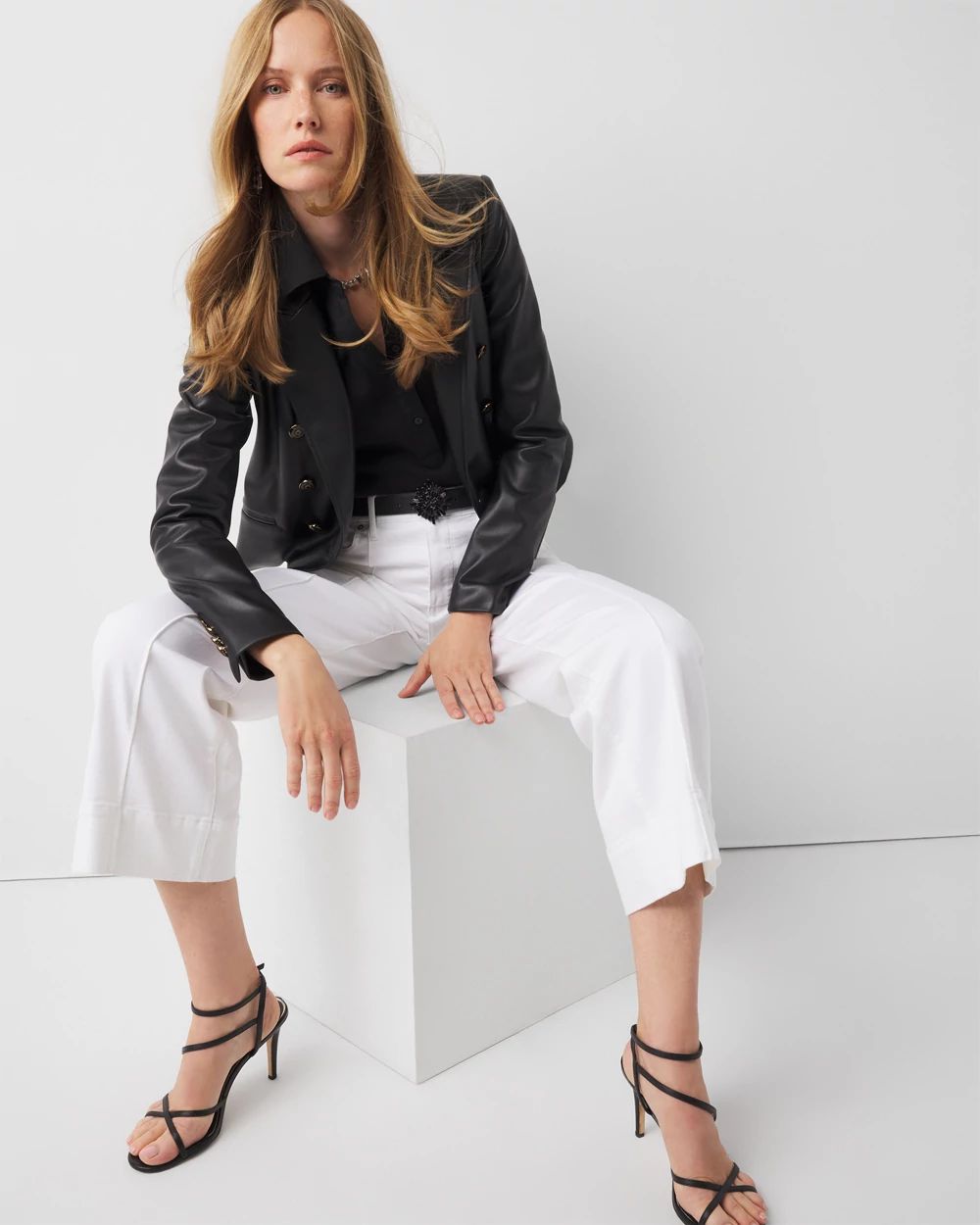 High-Rise Wide Leg Cropped Jeans