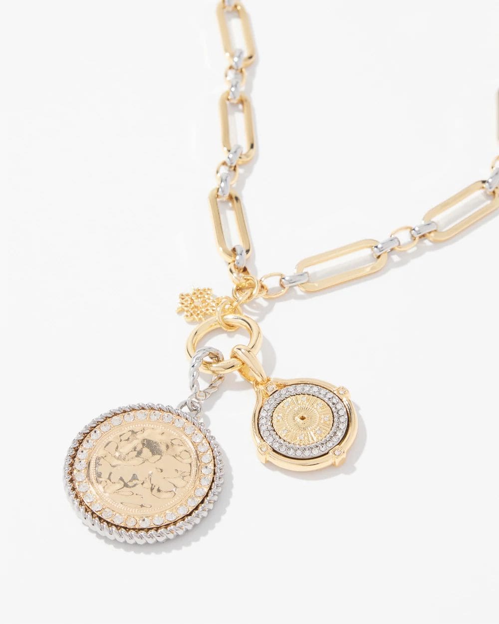 Mixed-Metal Convertible Toggle Coin Necklace