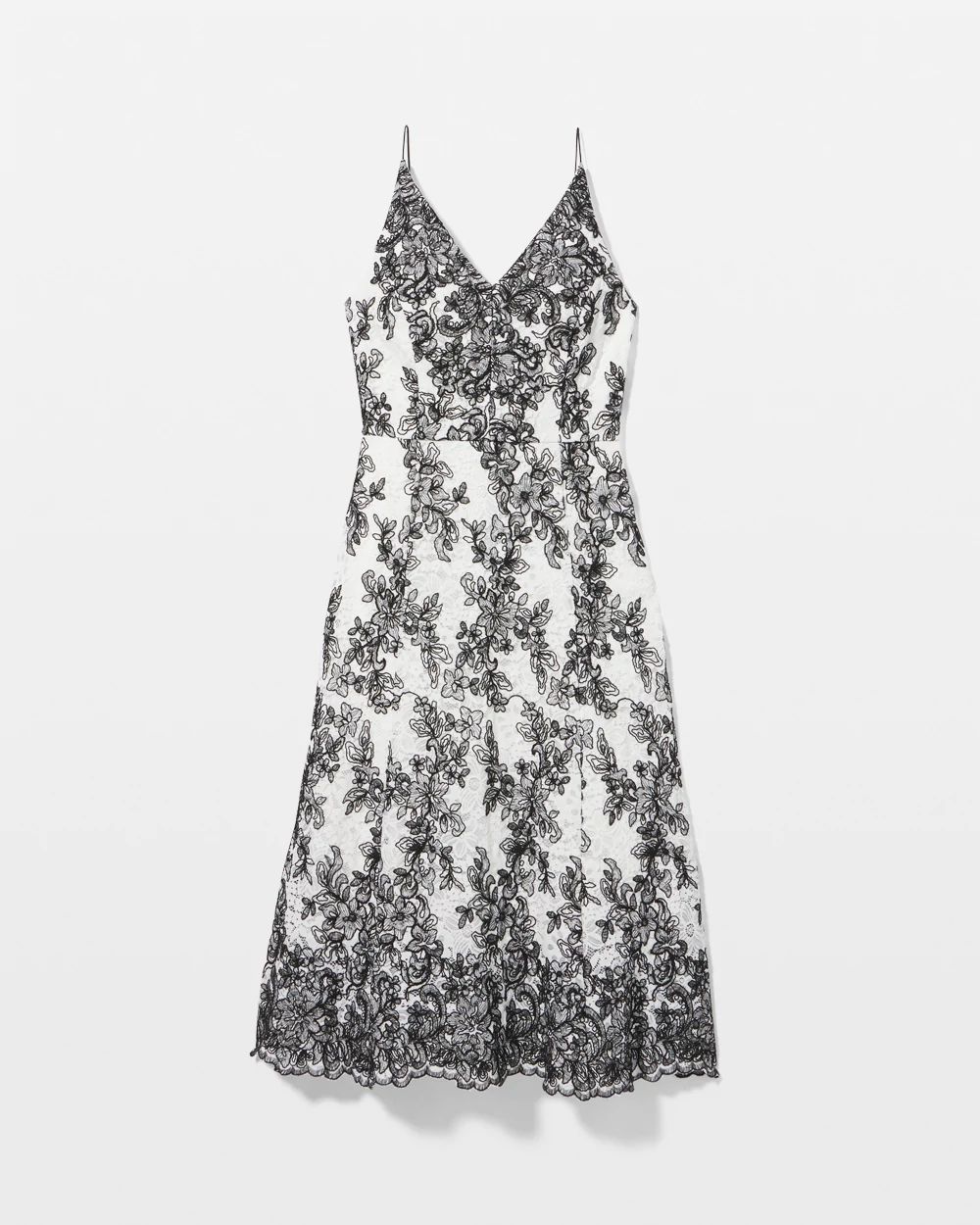 Contrast Lace Midi Dress