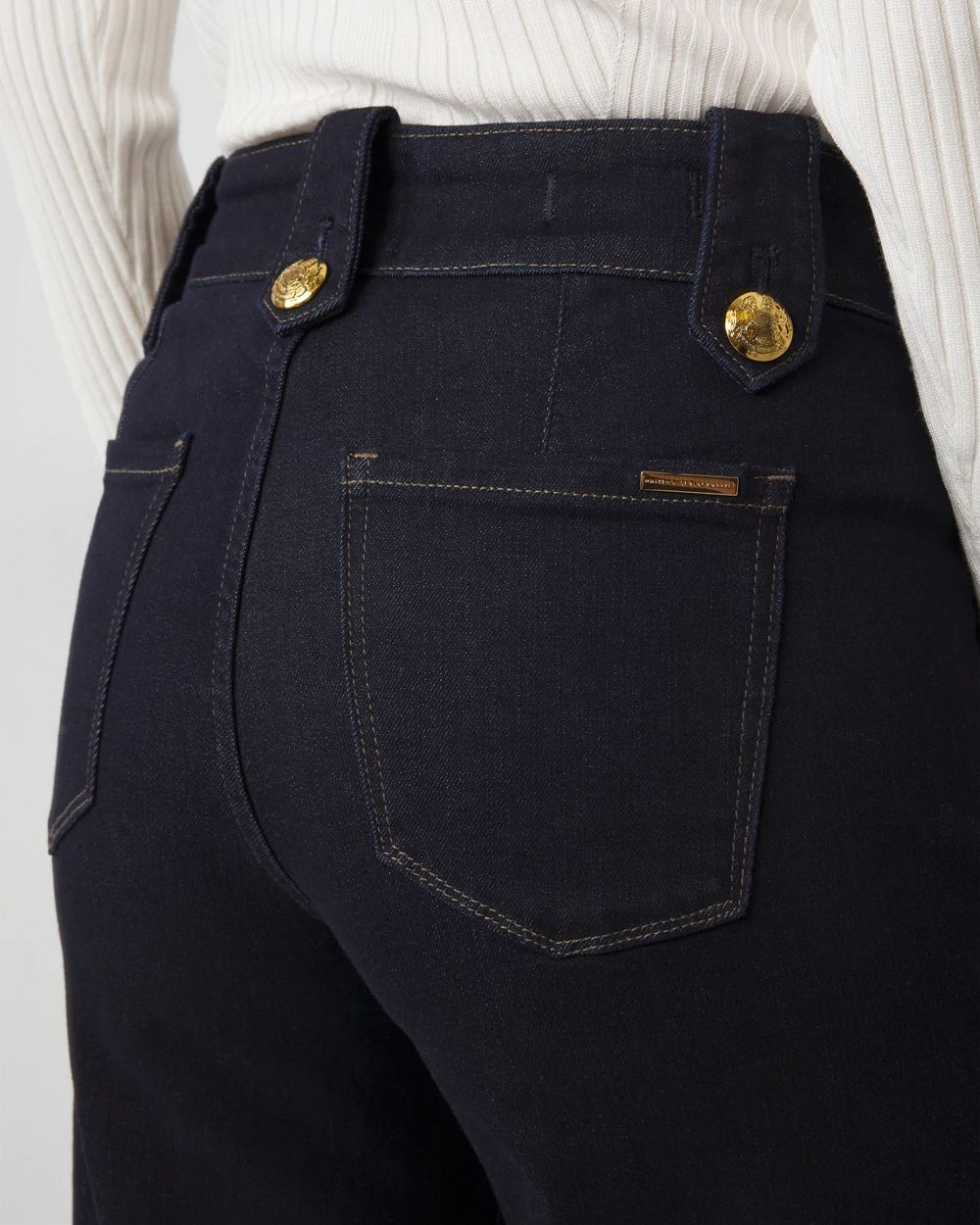 High-Rise Mariner Wide Leg Jeans click to view larger image.