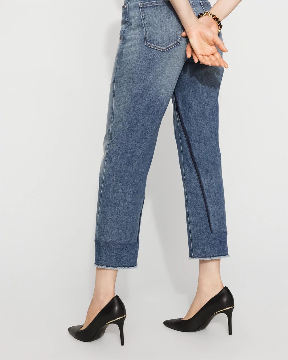 High-Rise Pieced Straight Leg Jean