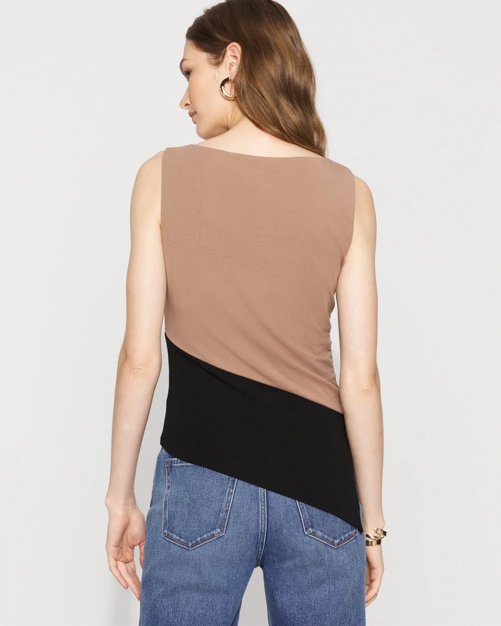 Colorblocked Asymmetric Hem Tank