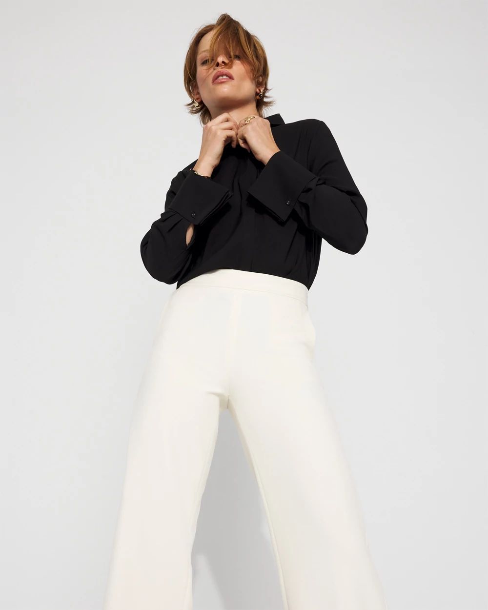 Satin Tuxedo Cuff Shirt
