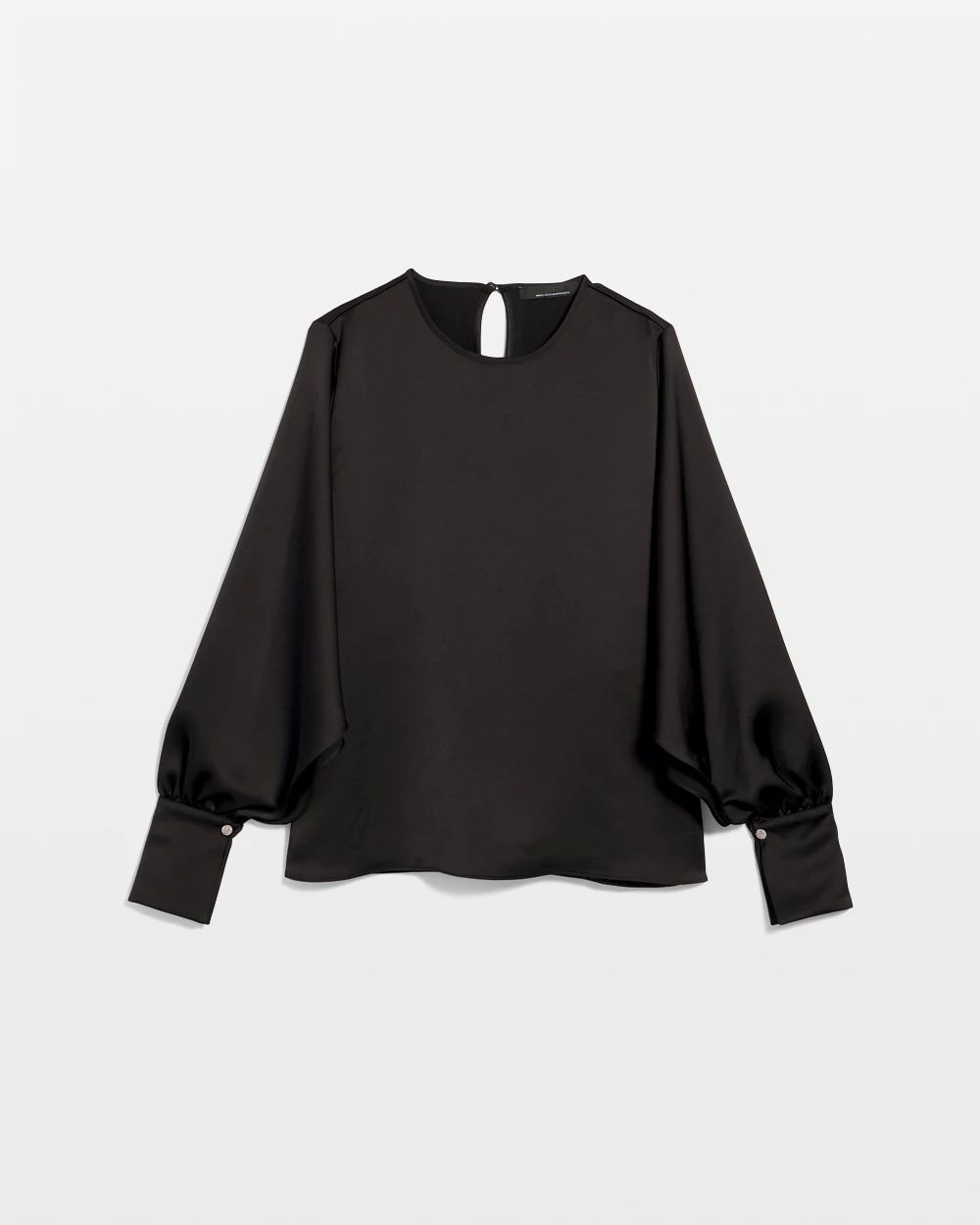 Petite Cape Sleeve Satin Blouse
