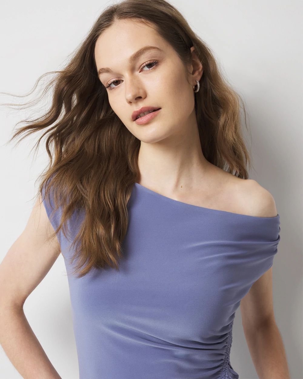 One-Shoulder Ruched Maxi Dress