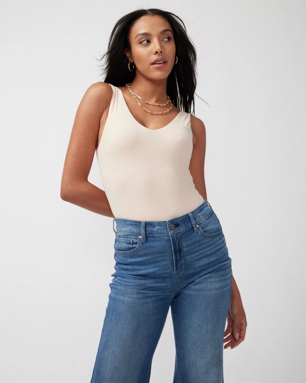 WHBM FORME™ All Ways Stretch Dual Neck Tank