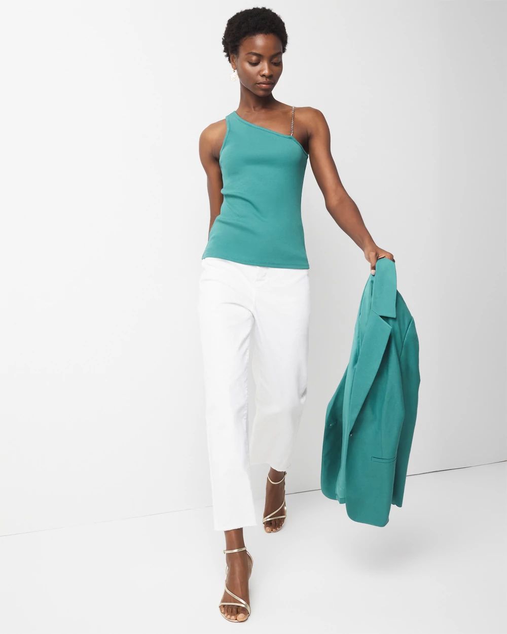 Chain Strap Ribbed Tank