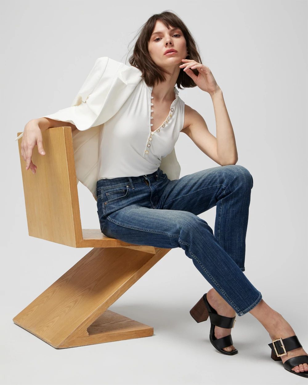 Matte Jersey Button-Front Tank click to view larger image.