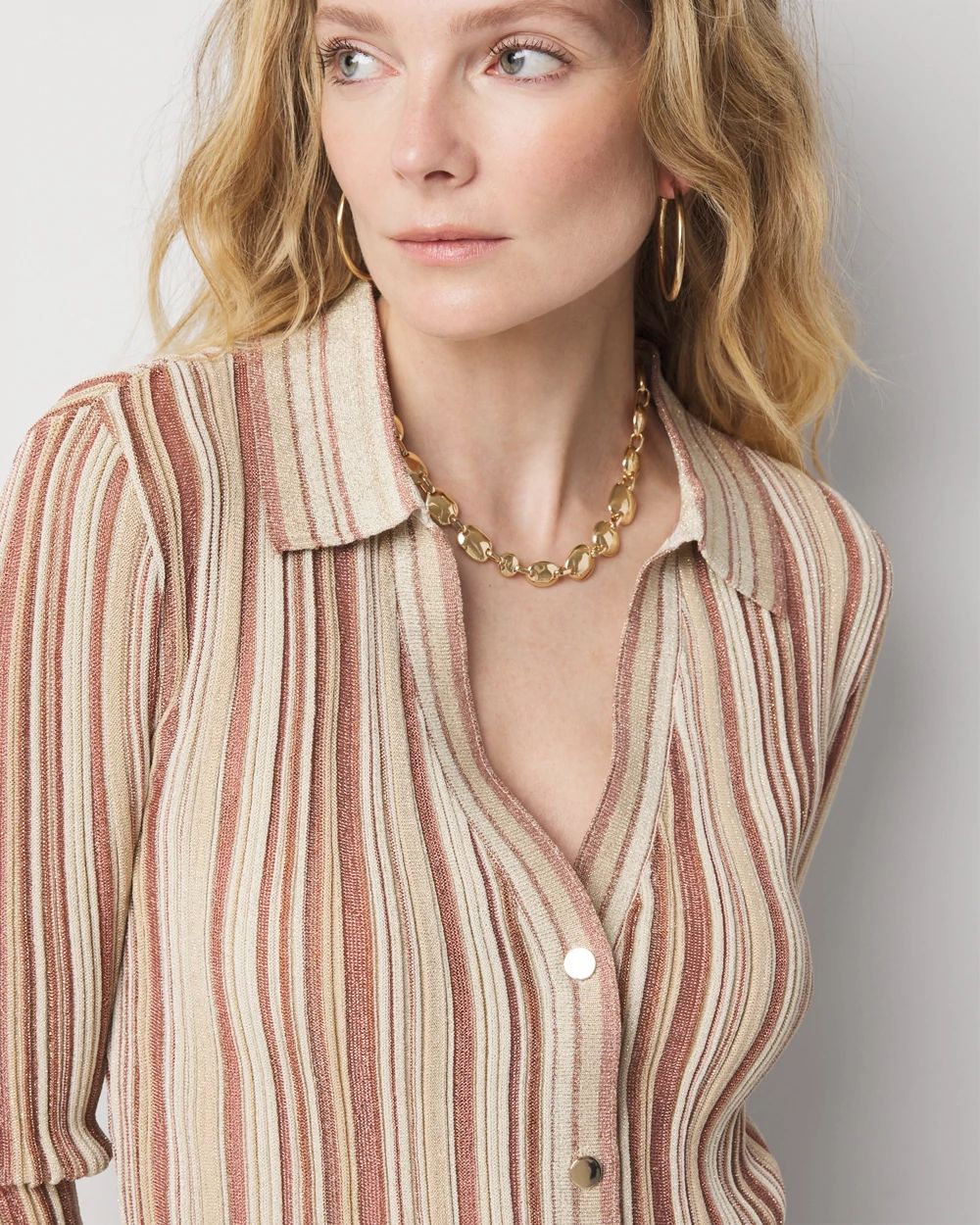 Striped Lurex Cardigan