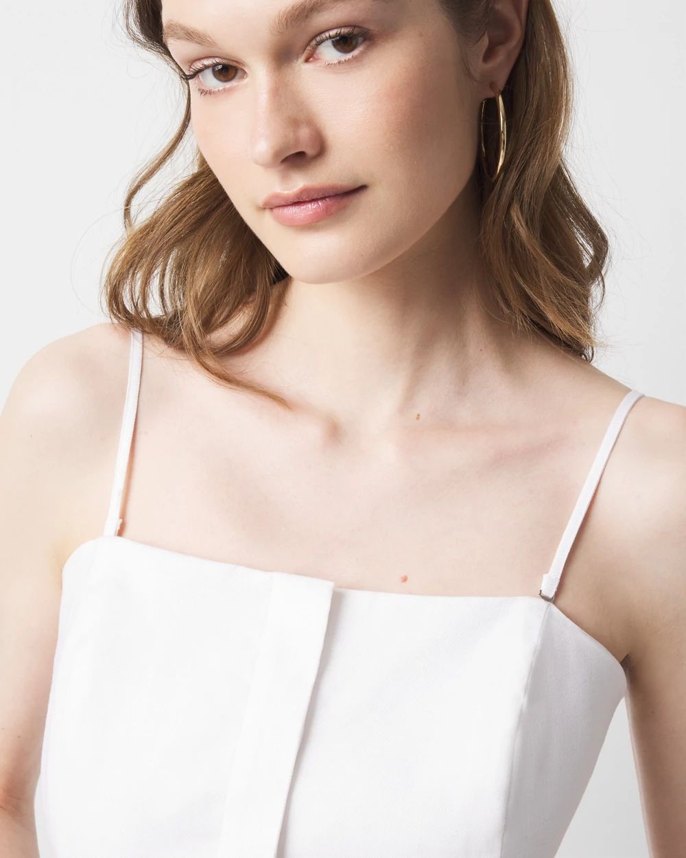 Linen-Blend Belted Bustier