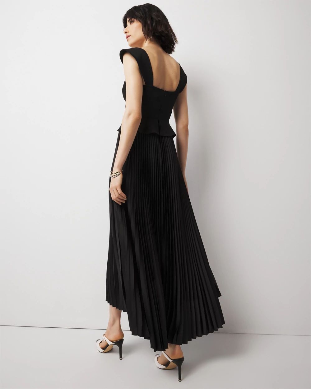 Corset Pleated Midi Dress