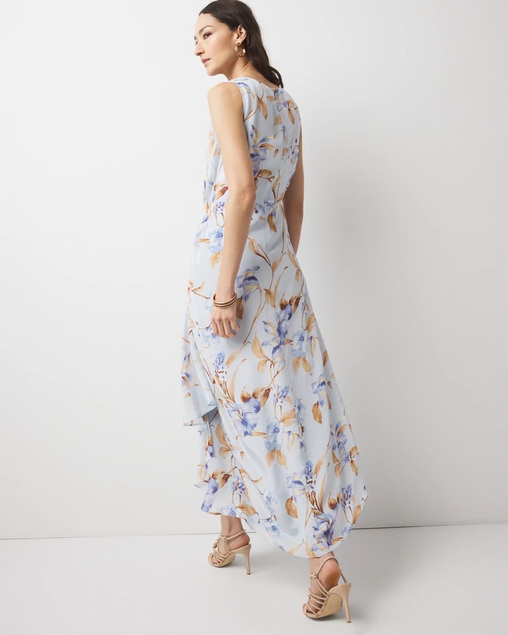 Cowl Neck Ruched Midi Dress