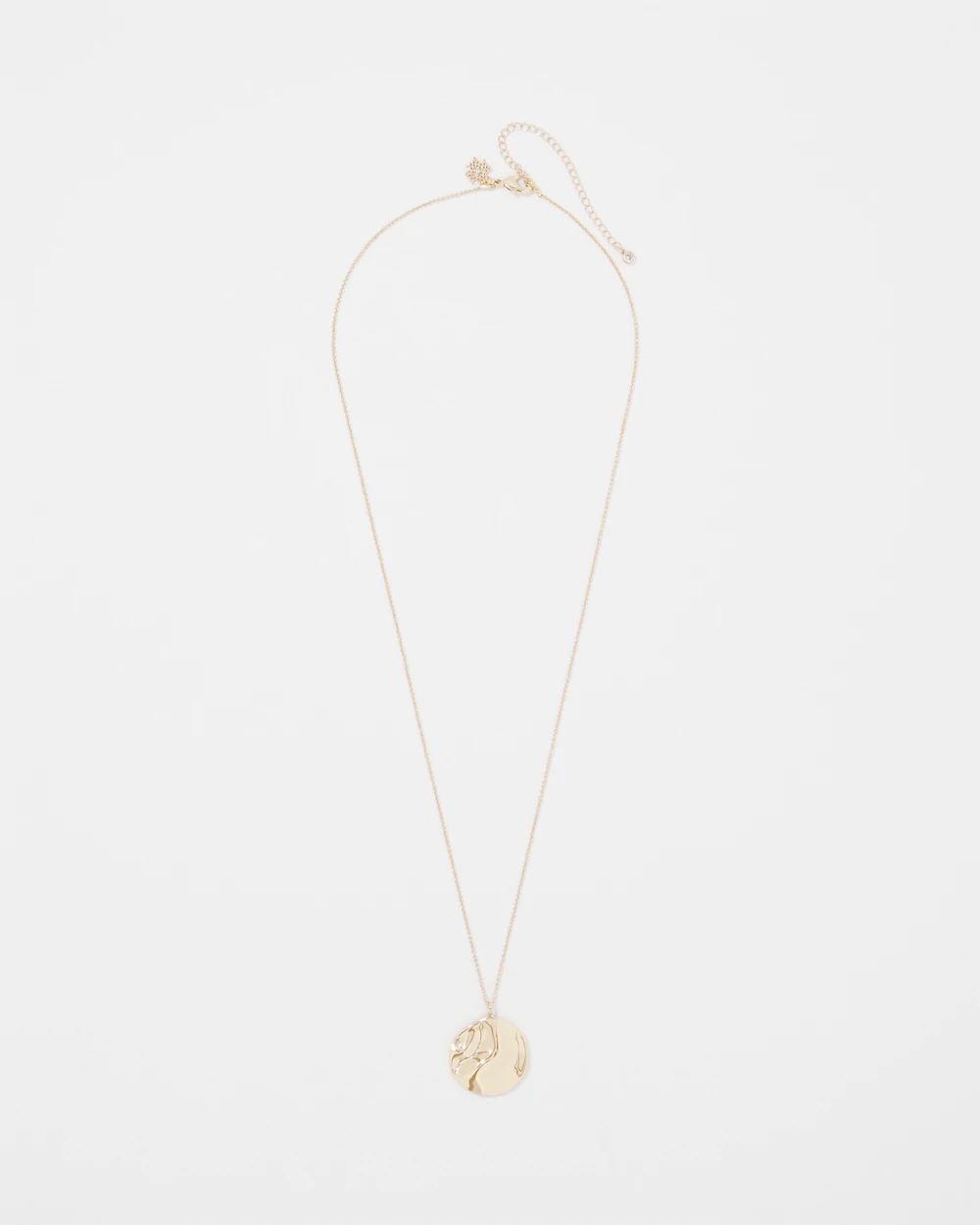 Gold Hammered Disc Pendant