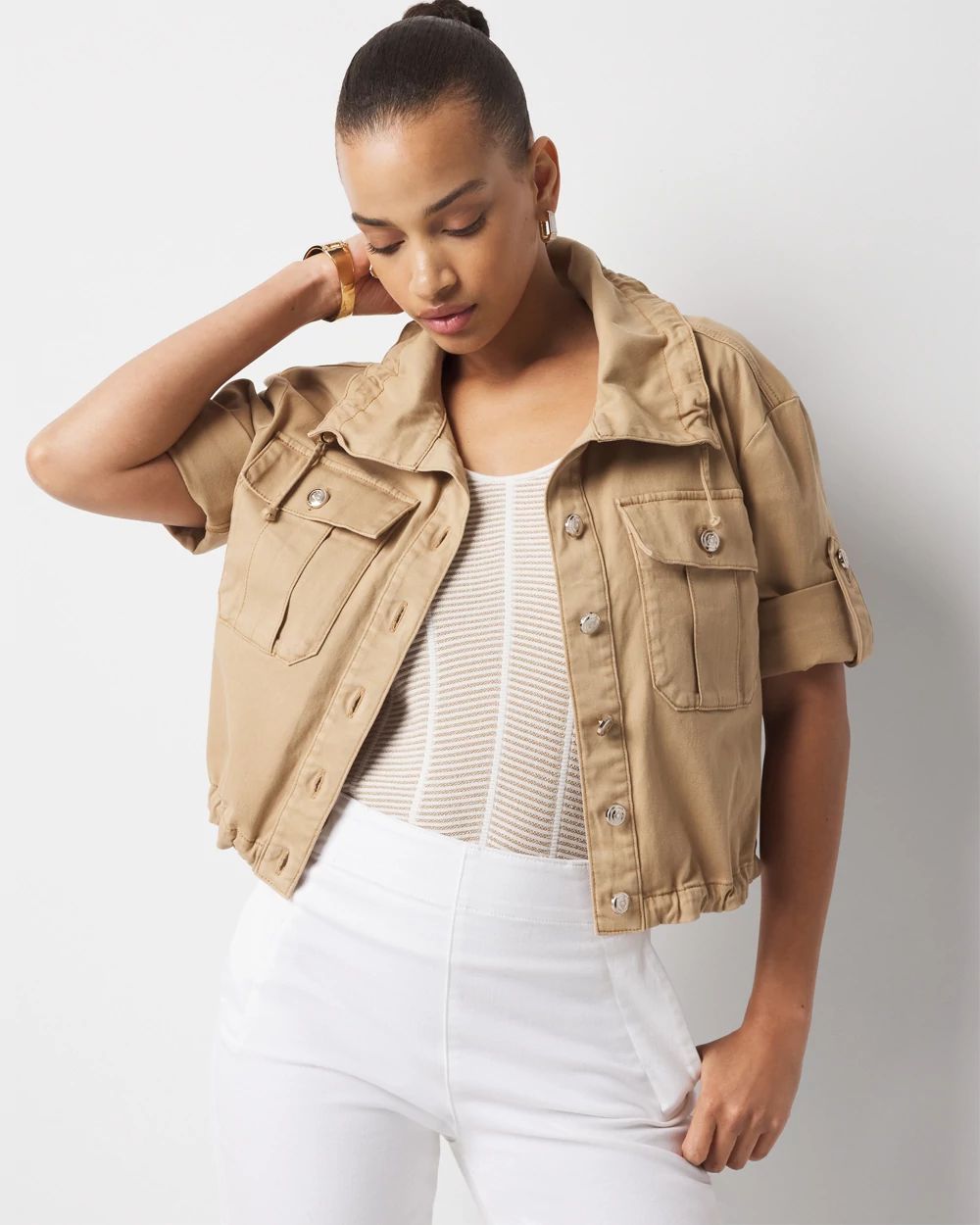 Short-Sleeve Pret Relaxed Utility Jacket