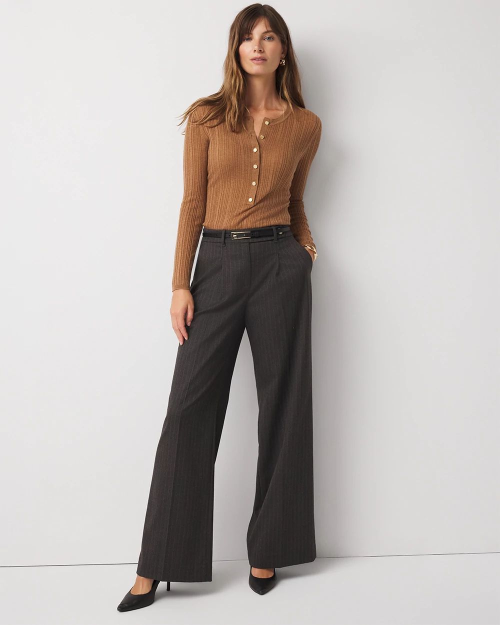 Ribbed Henley Sweater