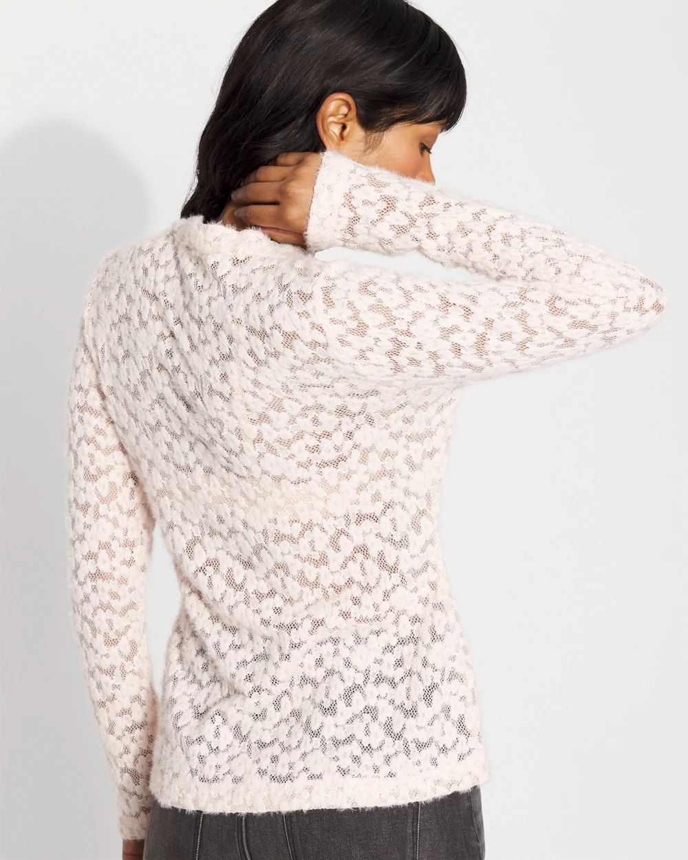 Textured Lace Mockneck Top