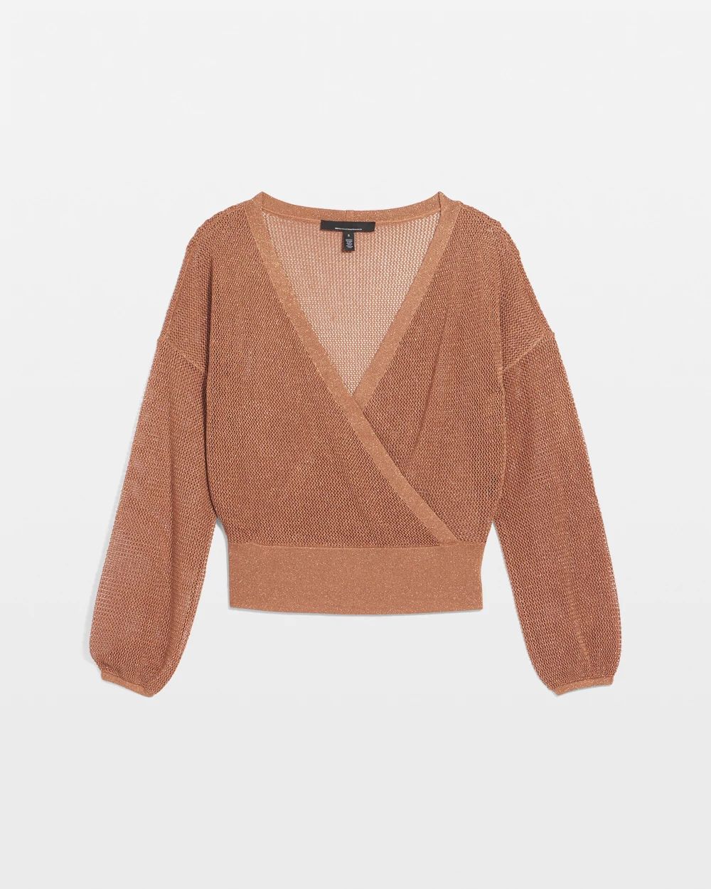 Bronze Shimmer Surplice Sweater